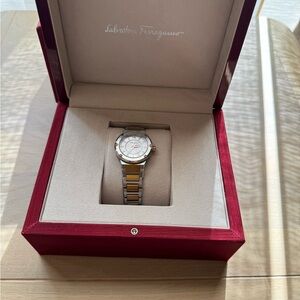 Women’s Ferragamo Watch TwoTone in great condition with original box.